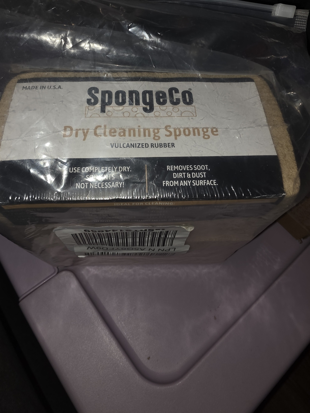 Dry Cleaning Sponge - Beige Vulcanized Rubber